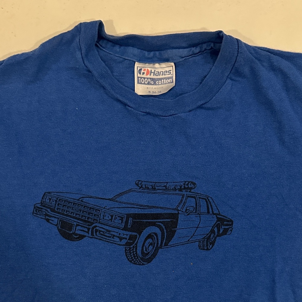 Vintage Hanes Beefy Tee Police Car Graphic Tee